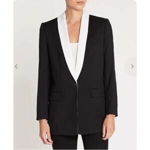Equipment Quincy Single Breasted Blazer Retail $475 True Black US 4 NWT